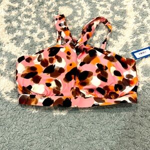 Birdsong high neck bikini swim top wild one leopard nwt 32 DDD
